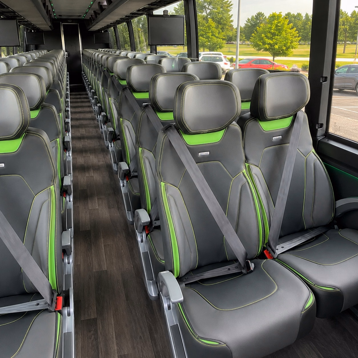 56 passenger charter bus interior