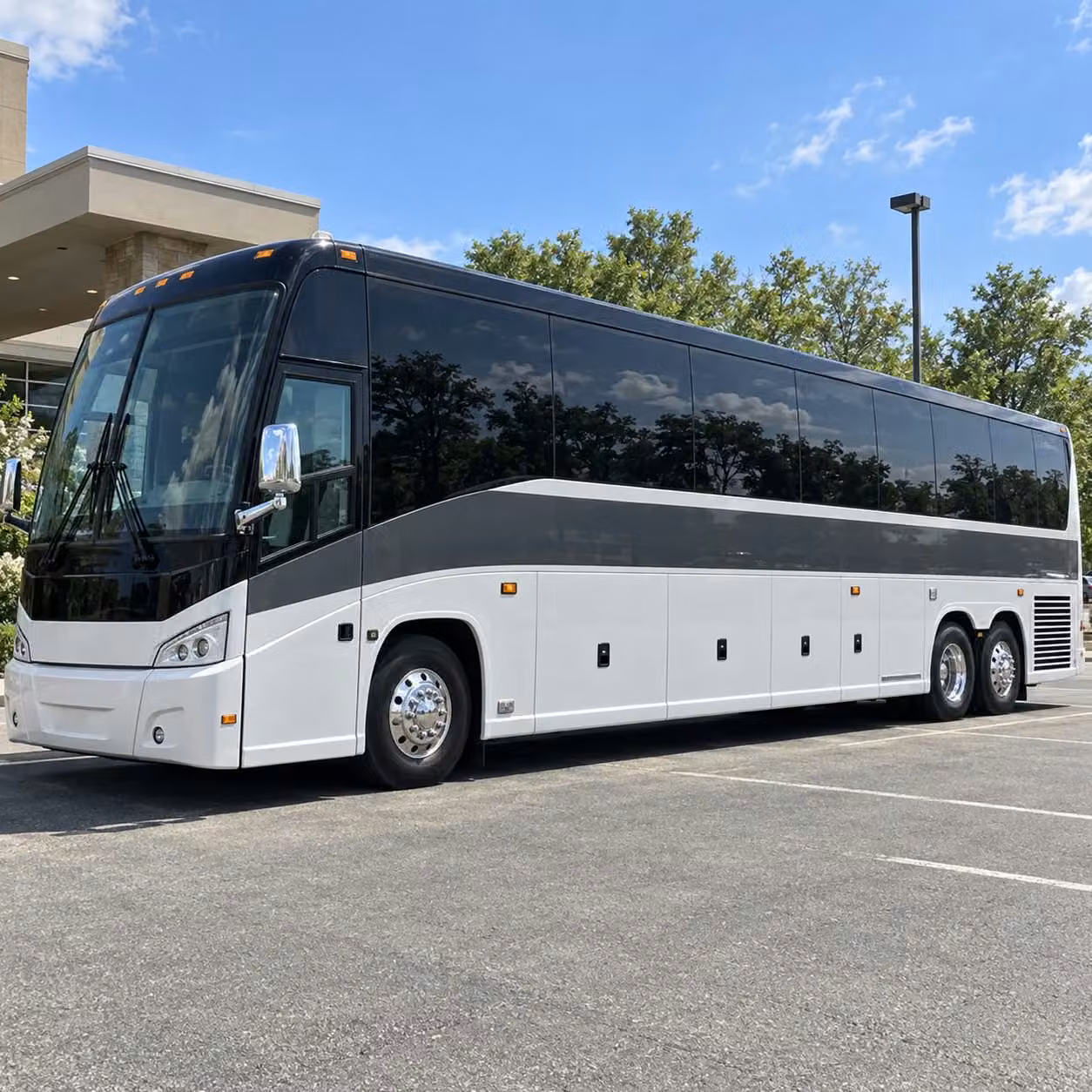 new bedford charter bus rental exterior